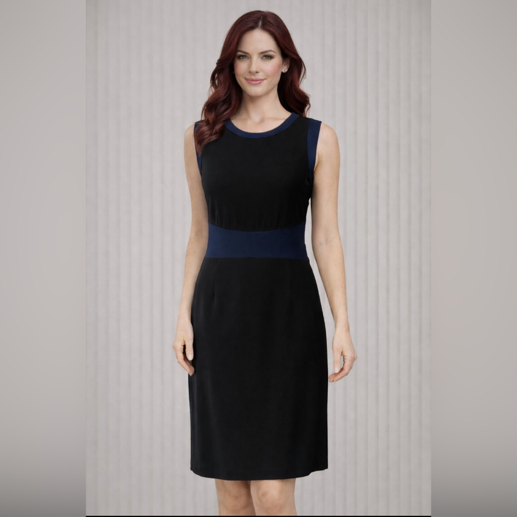 Dvf Diane Von Furstenburg Dress 4 Navy Blue Black Stretch
